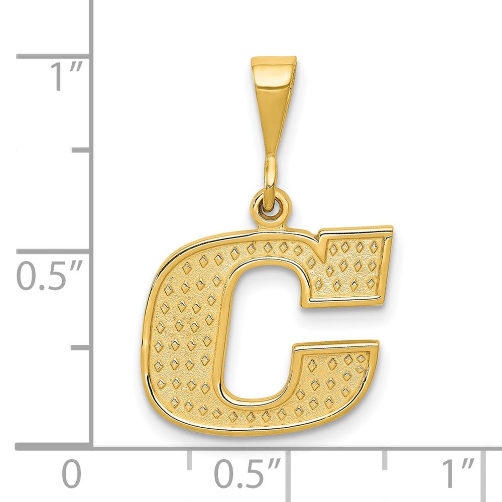 Charlie & Co Jewelry | 14k Textured Initial C Charm - Model C1449-C