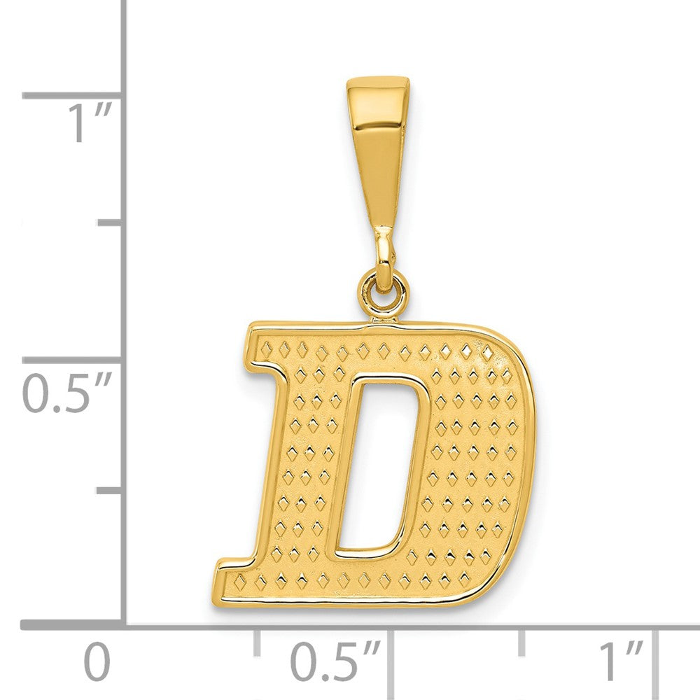 Charlie & Co Jewelry | 14k Textured Initial D Charm - Model C1449-D