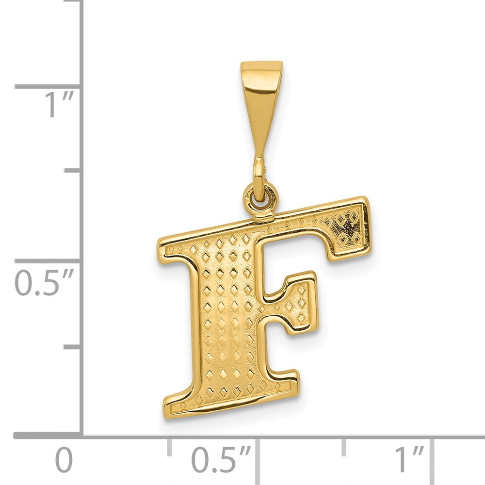 Charlie & Co Jewelry | 14k Textured Initial F Charm - Model C1449-F