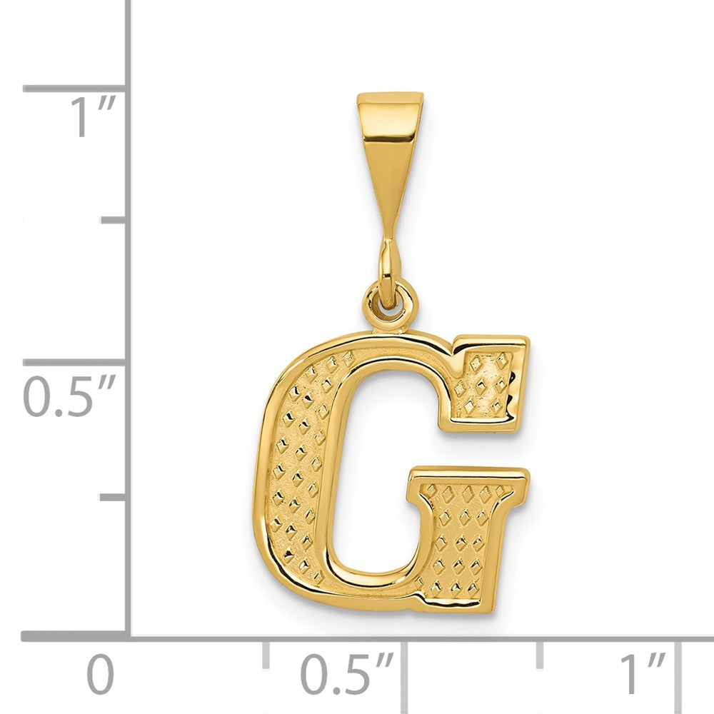 Charlie & Co Jewelry | 14k Textured Initial G Charm - Model C1449-G