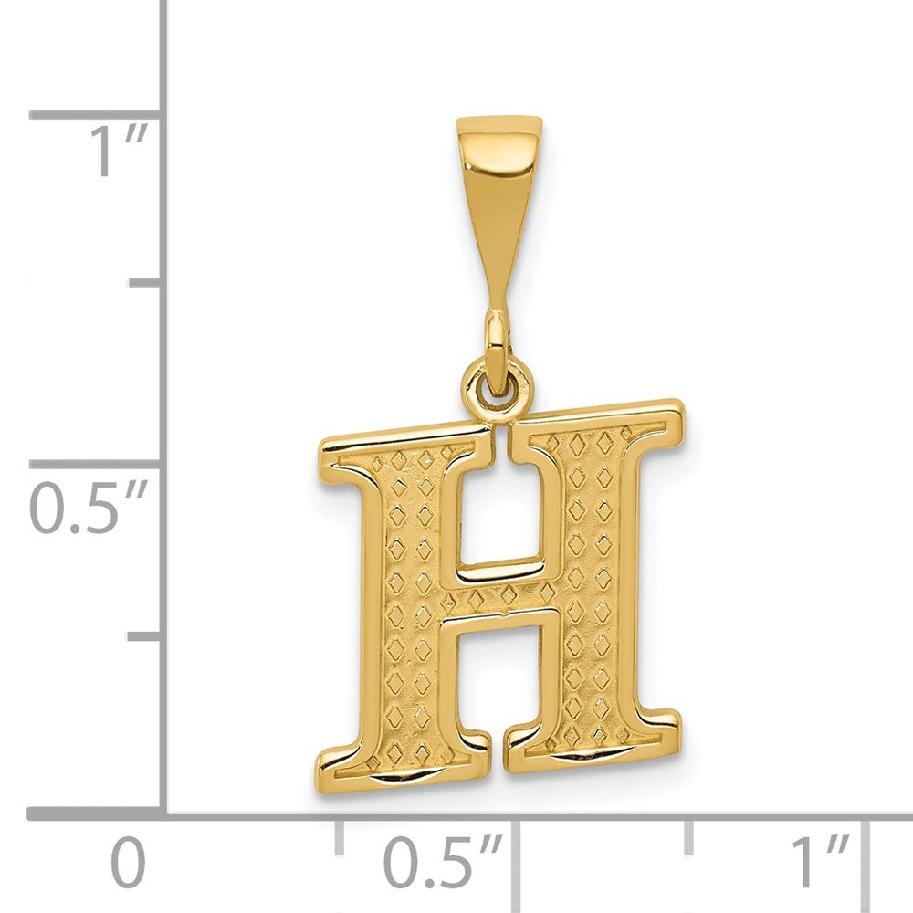 Charlie & Co Jewelry | 14k Textured Initial H Charm - Model C1449-H
