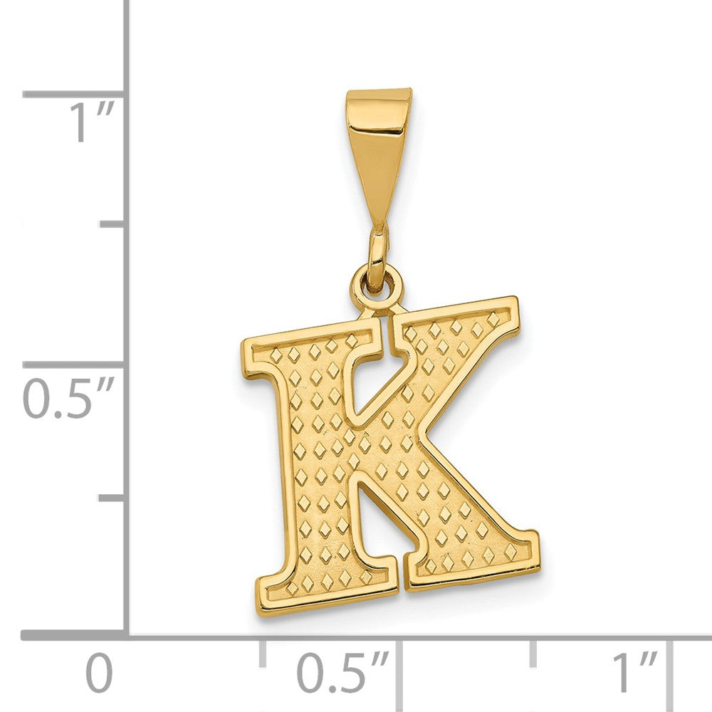 Charlie & Co Jewelry | 14k Textured Initial K Charm - Model C1449-K