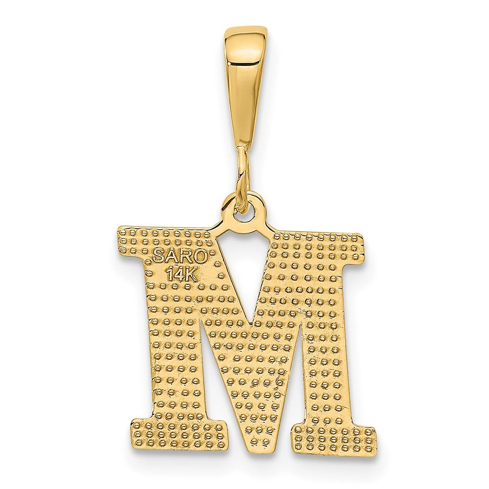 Charlie & Co Jewelry | 14k Textured Initial M Charm - Model C1449-M