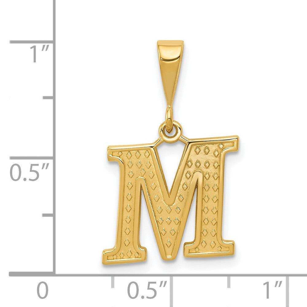 Charlie & Co Jewelry | 14k Textured Initial M Charm - Model C1449-M