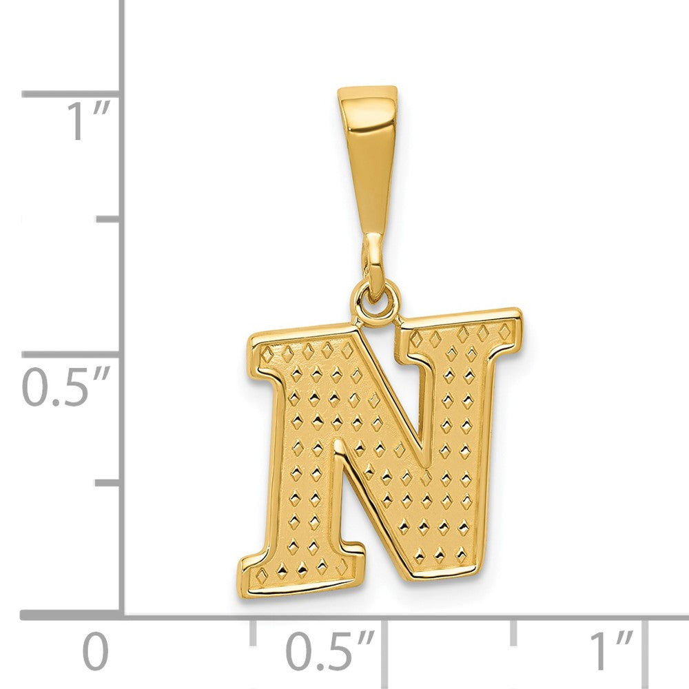 Charlie & Co Jewelry | 14k Textured Initial N Charm - Model C1449-N