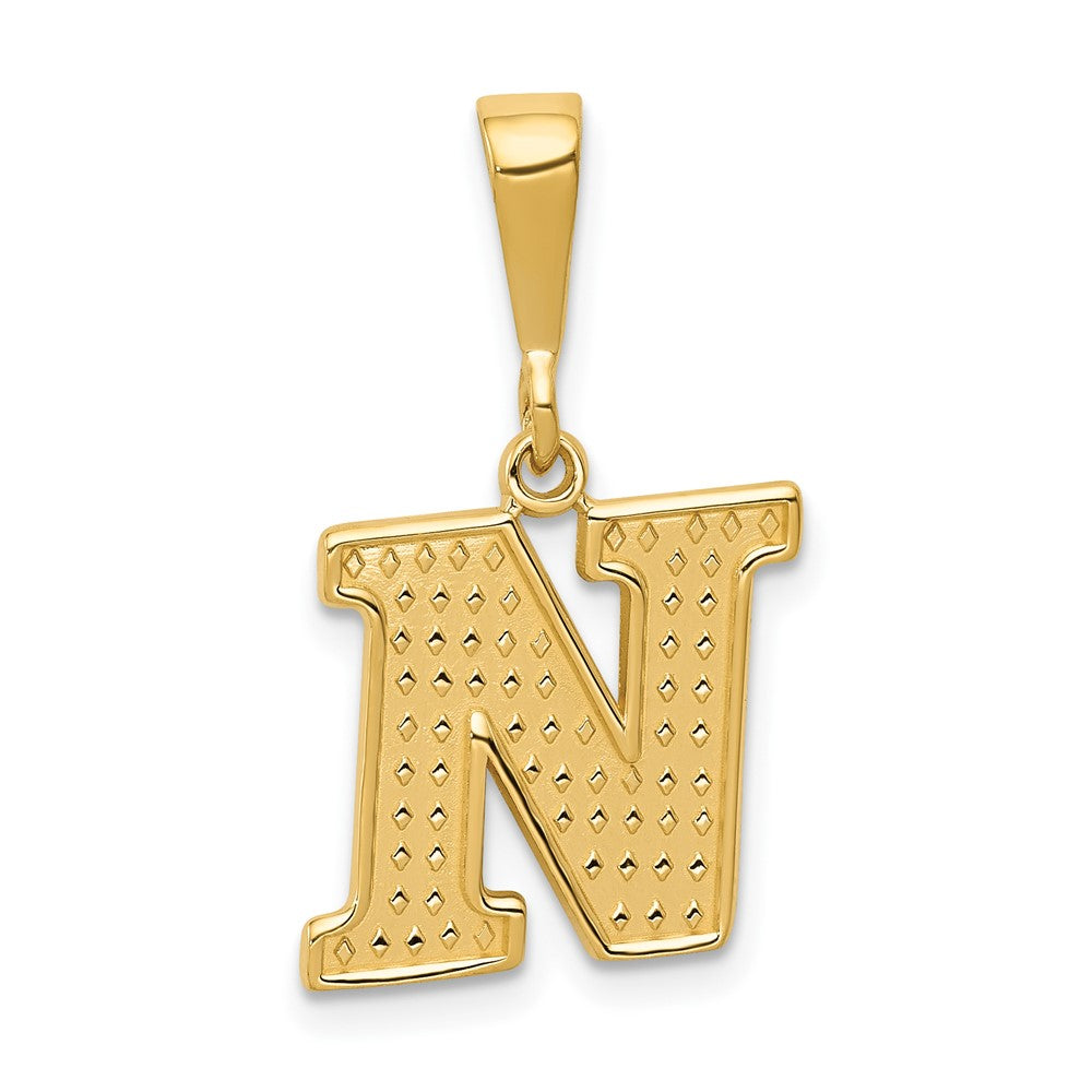 Charlie & Co Jewelry | 14k Textured Initial N Charm - Model C1449-N