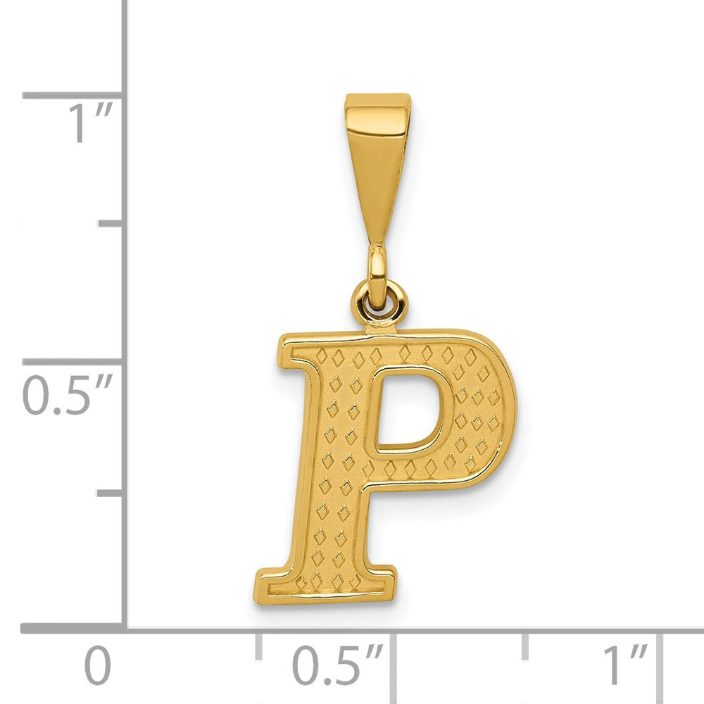Charlie & Co Jewelry | 14k Textured Initial P Charm - Model C1449-P