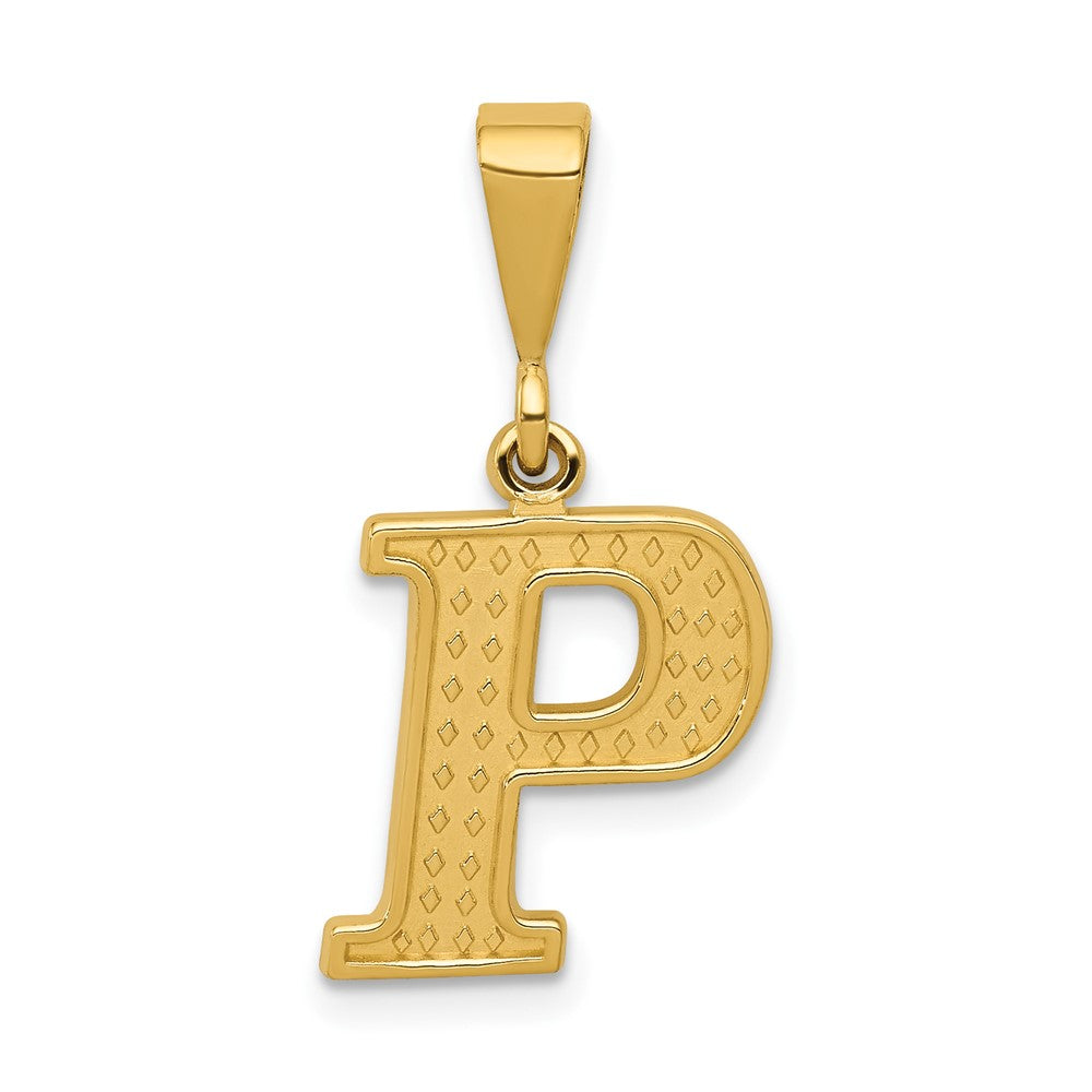 Charlie & Co Jewelry | 14k Textured Initial P Charm - Model C1449-P