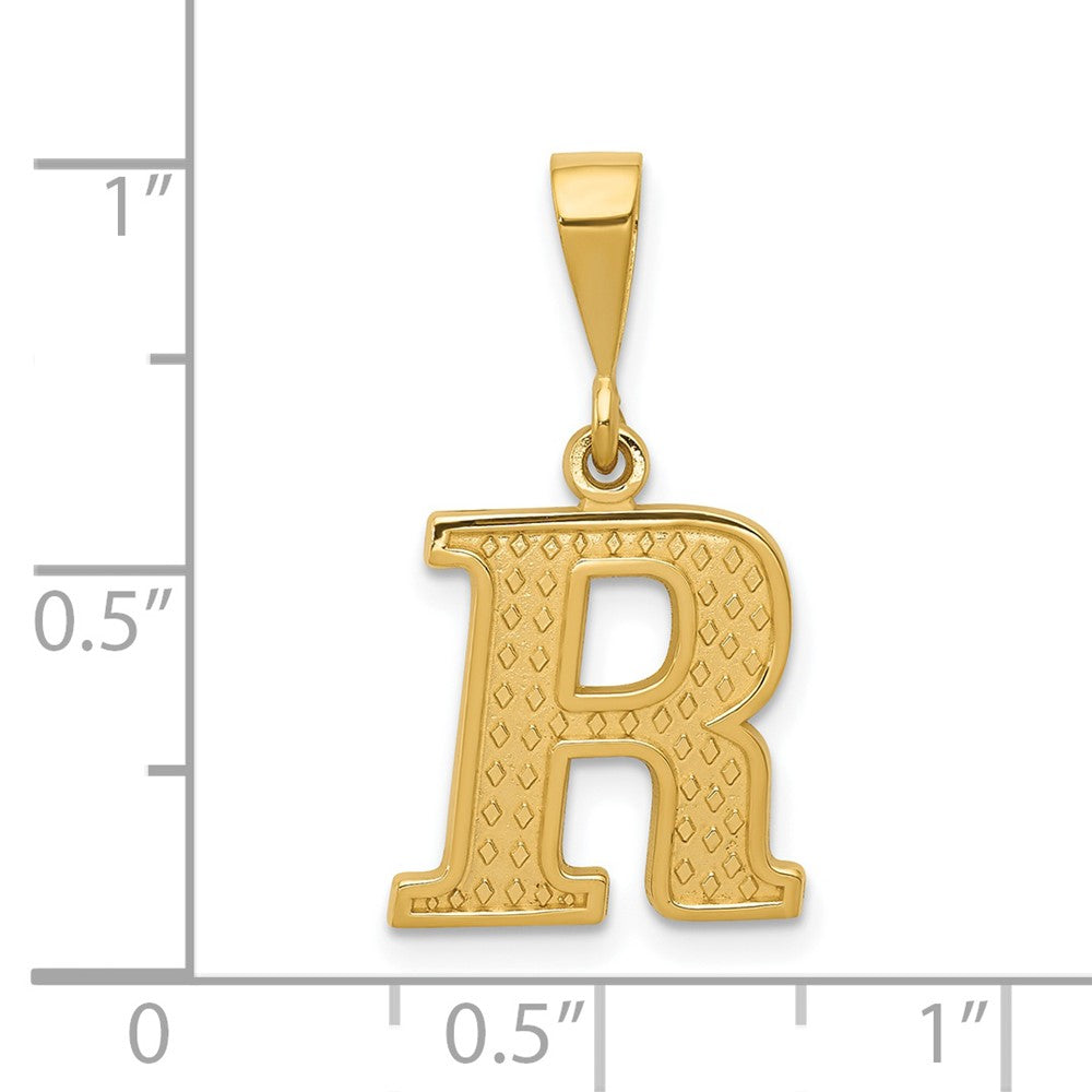 Charlie & Co Jewelry | 14k Textured Initial R Charm - Model C1449-R