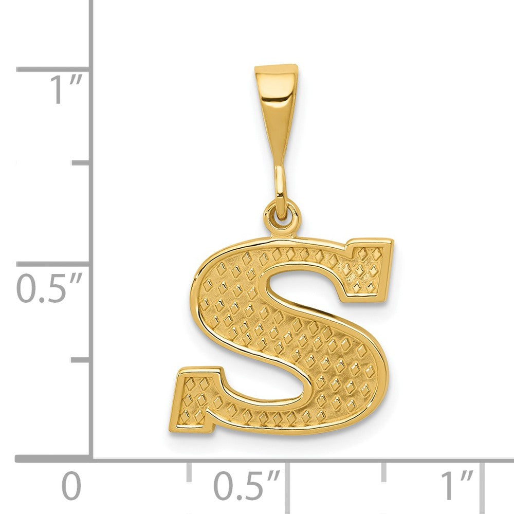 Charlie & Co Jewelry | 14k Textured Initial S Charm - Model C1449-S