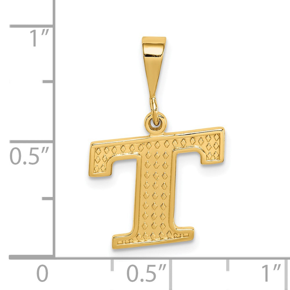 Charlie & Co Jewelry | 14k Textured Initial T Charm - Model C1449-T