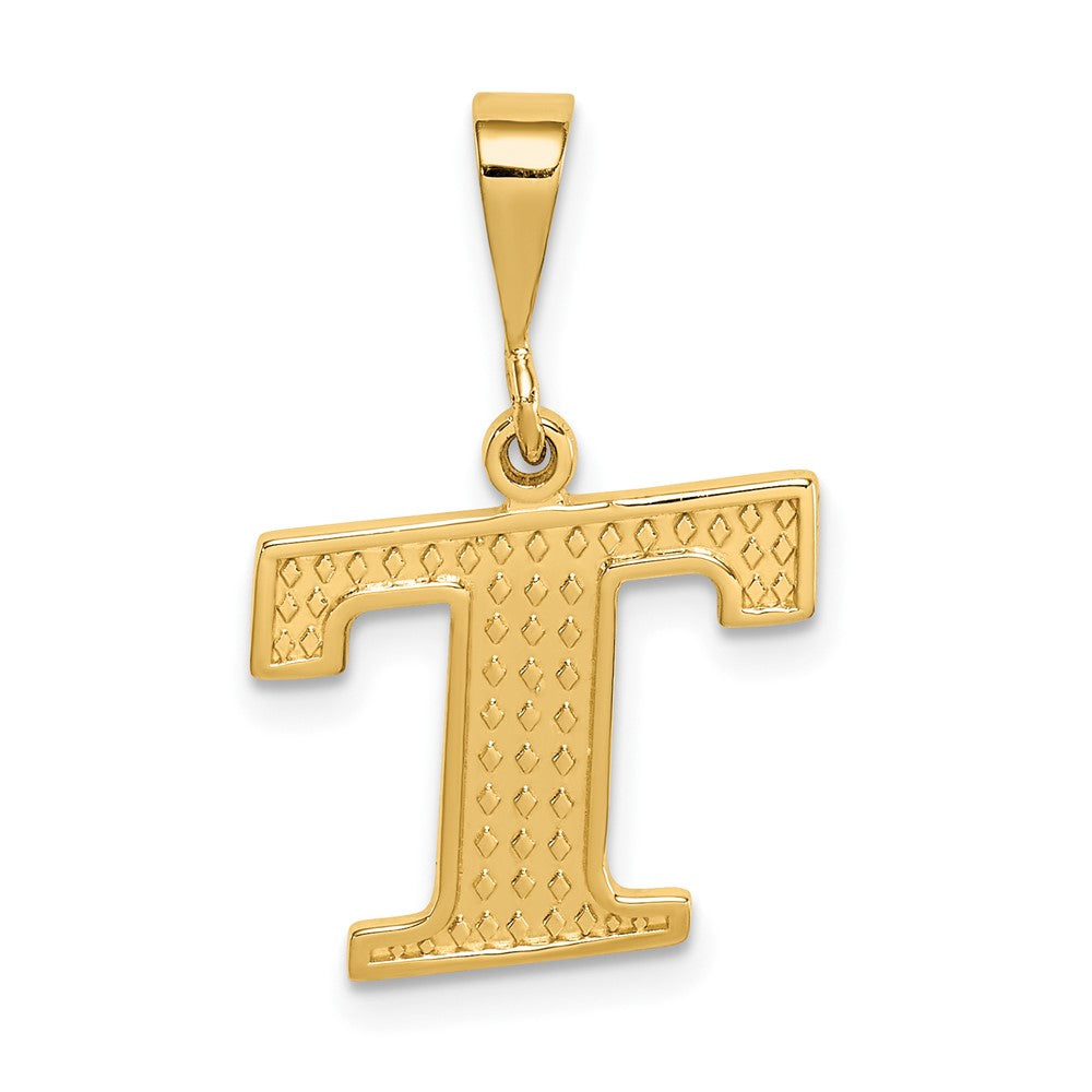 Charlie & Co Jewelry | 14k Textured Initial T Charm - Model C1449-T