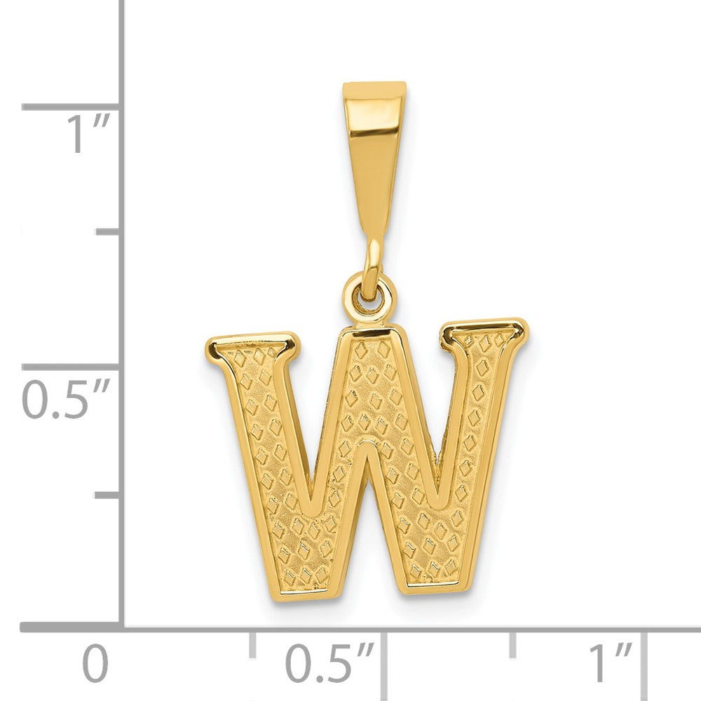Charlie & Co Jewelry | 14k Textured Initial W Charm - Model C1449-W