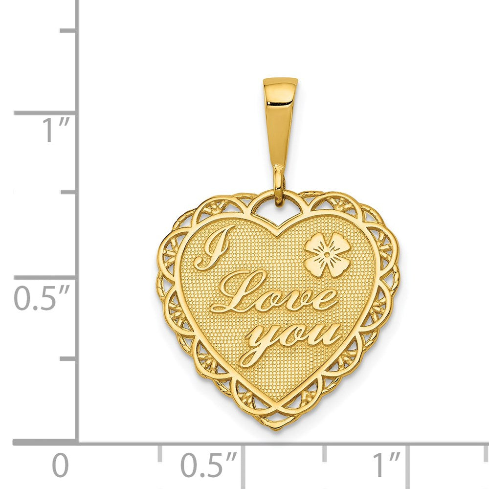 Charlie & Co Jewelry | 14k Reversible I Love You Heart Pendant - Model C1640