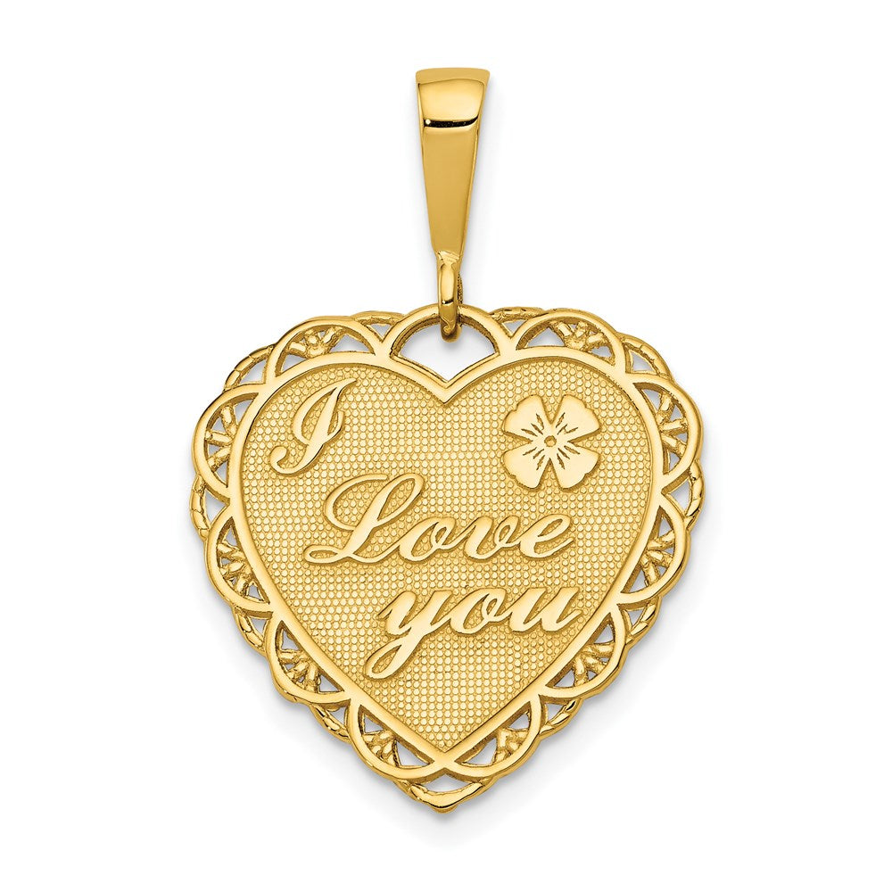 Charlie & Co Jewelry | 14k Reversible I Love You Heart Pendant - Model C1640