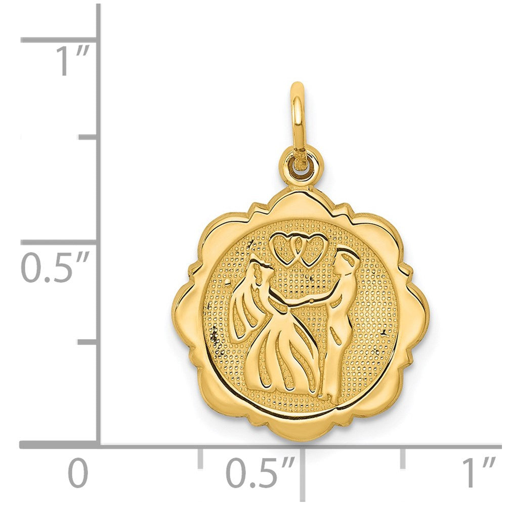 Charlie & Co Jewelry | 14k Bride And Groom Textured Back Charm - Model C1674