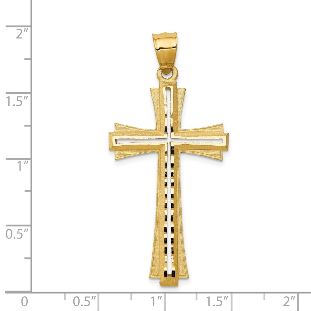 Charlie & Co Jewelry | 14k Diamond Cut And Satin Cross Pendant - Model C172