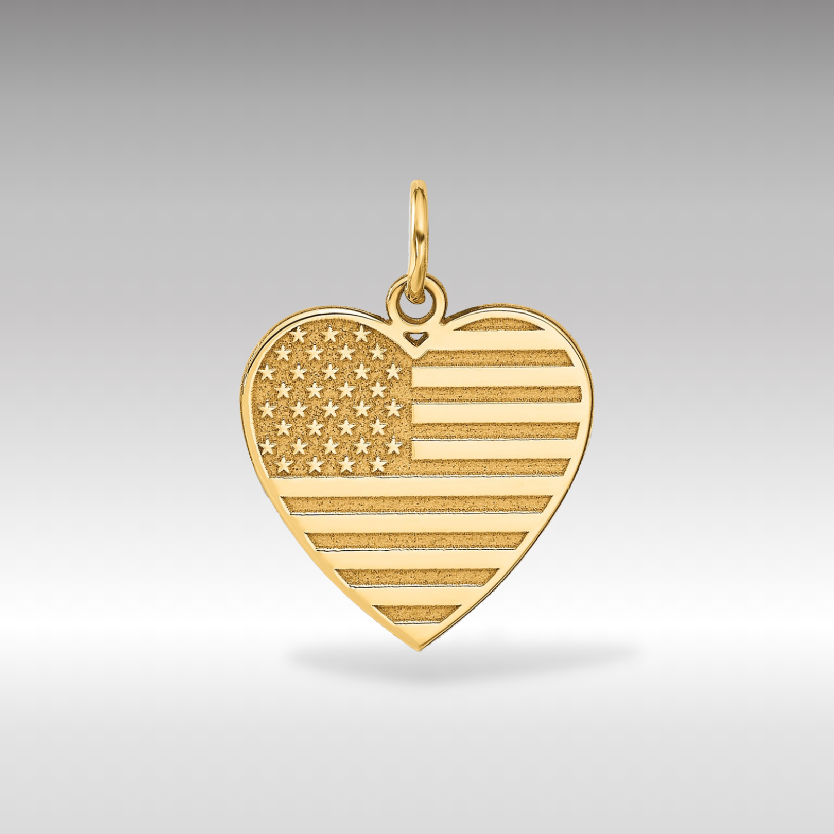 14K Gold American Flag Heart Pendant - Charlie & Co. Jewelry