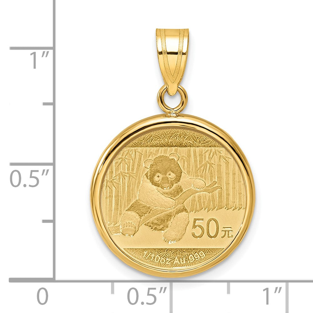 Charlie & Co Jewelry | Wideband Distinguished Coin Jewelry 14k Polished Mounted 1/10oz Panda Prong Coin Bezel Pendant - Model C1801/18.0C