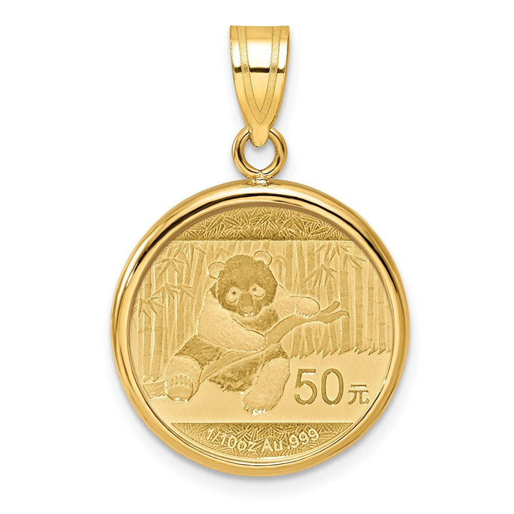 Charlie & Co Jewelry | Wideband Distinguished Coin Jewelry 14k Polished Mounted 1/10oz Panda Prong Coin Bezel Pendant - Model C1801/18.0C