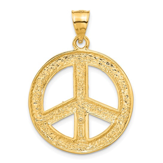 14k Polished Peace Symbol Pendant - Model C2248 - Charlie & Co. Jewelry