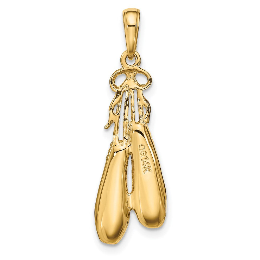 14K Gold Ballet Slippers Necklace Pendant - Charlie & Co. Jewelry