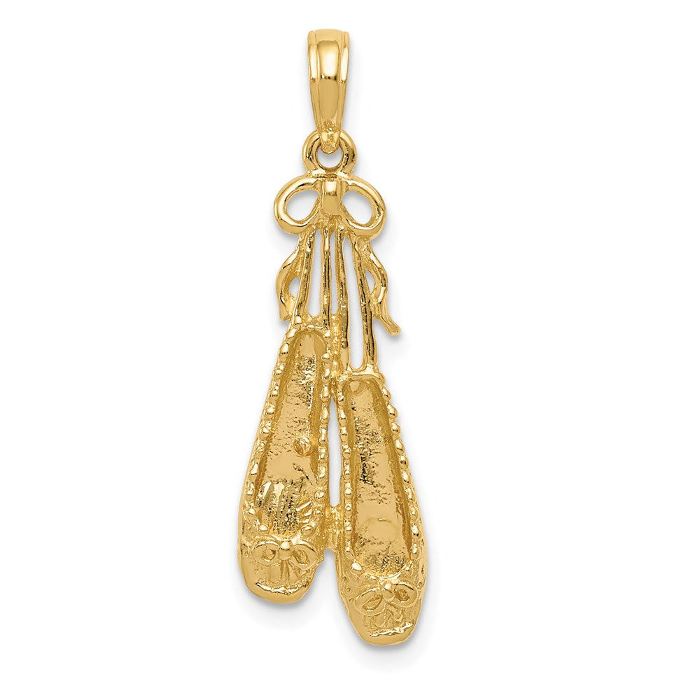14K Gold Ballet Slippers Necklace Pendant - Charlie & Co. Jewelry