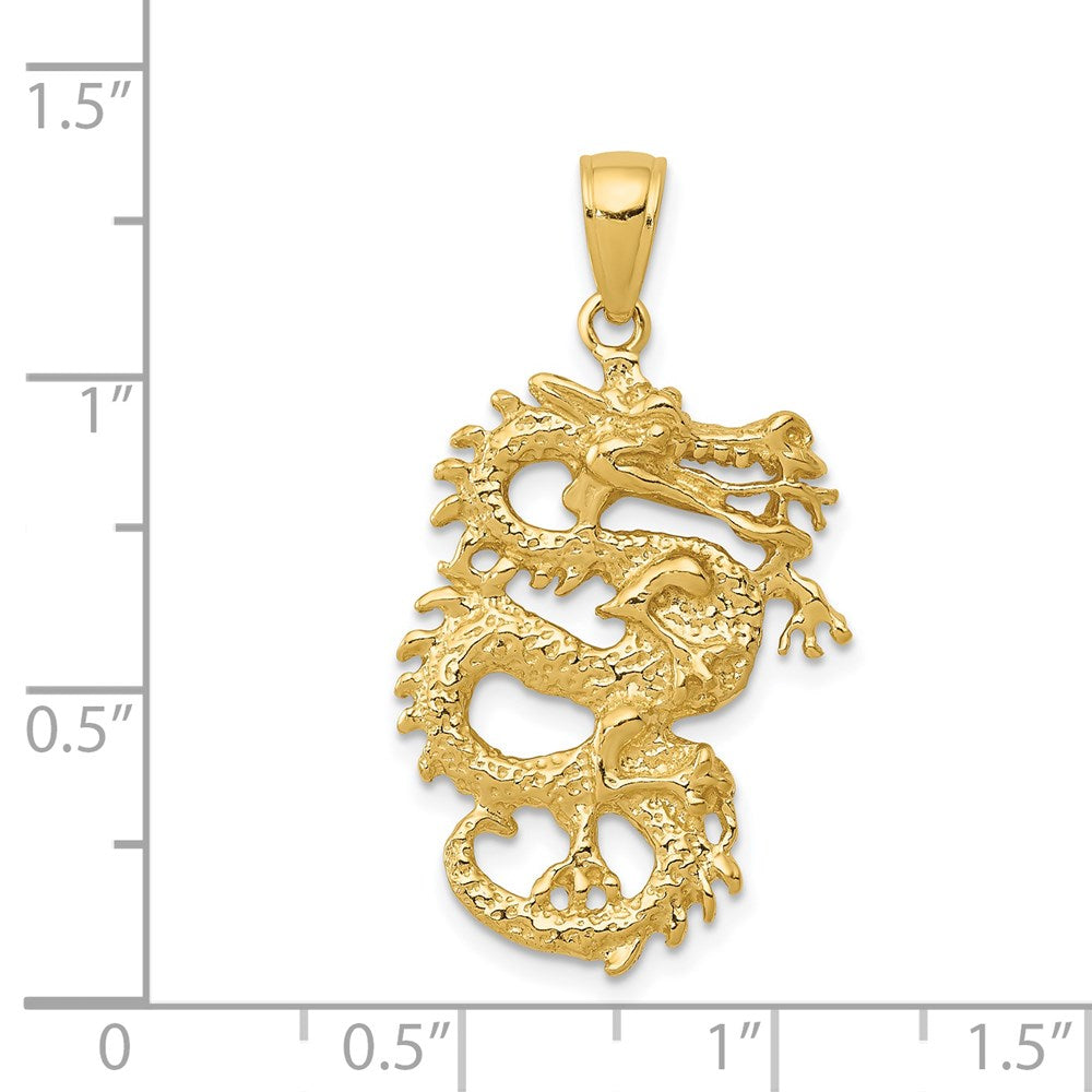 14K Gold 3D Dragon Pendant - Charlie & Co. Jewelry