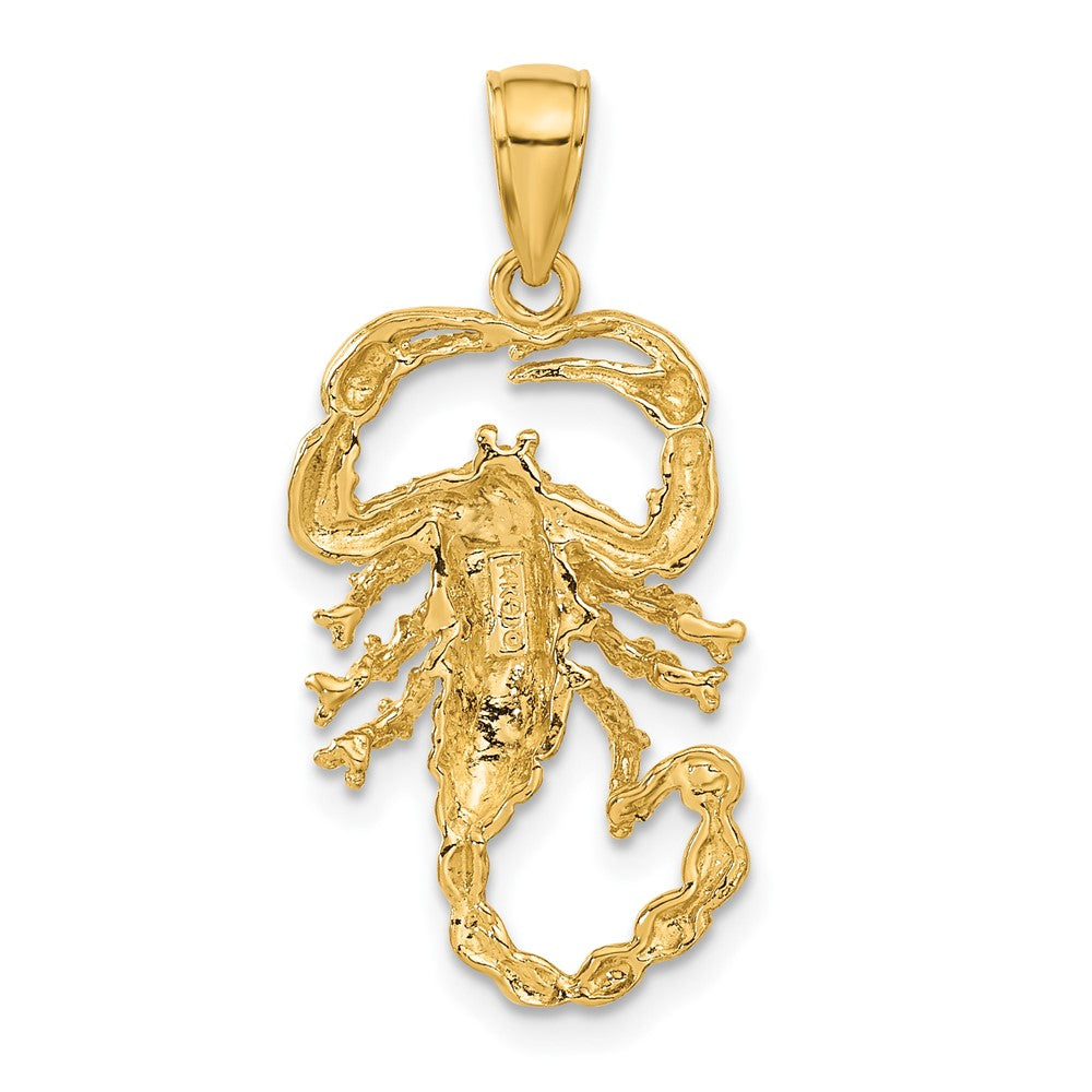 Gold Polished Large Open-Backed Scorpion Pendant Model-C2383 - Charlie & Co. Jewelry