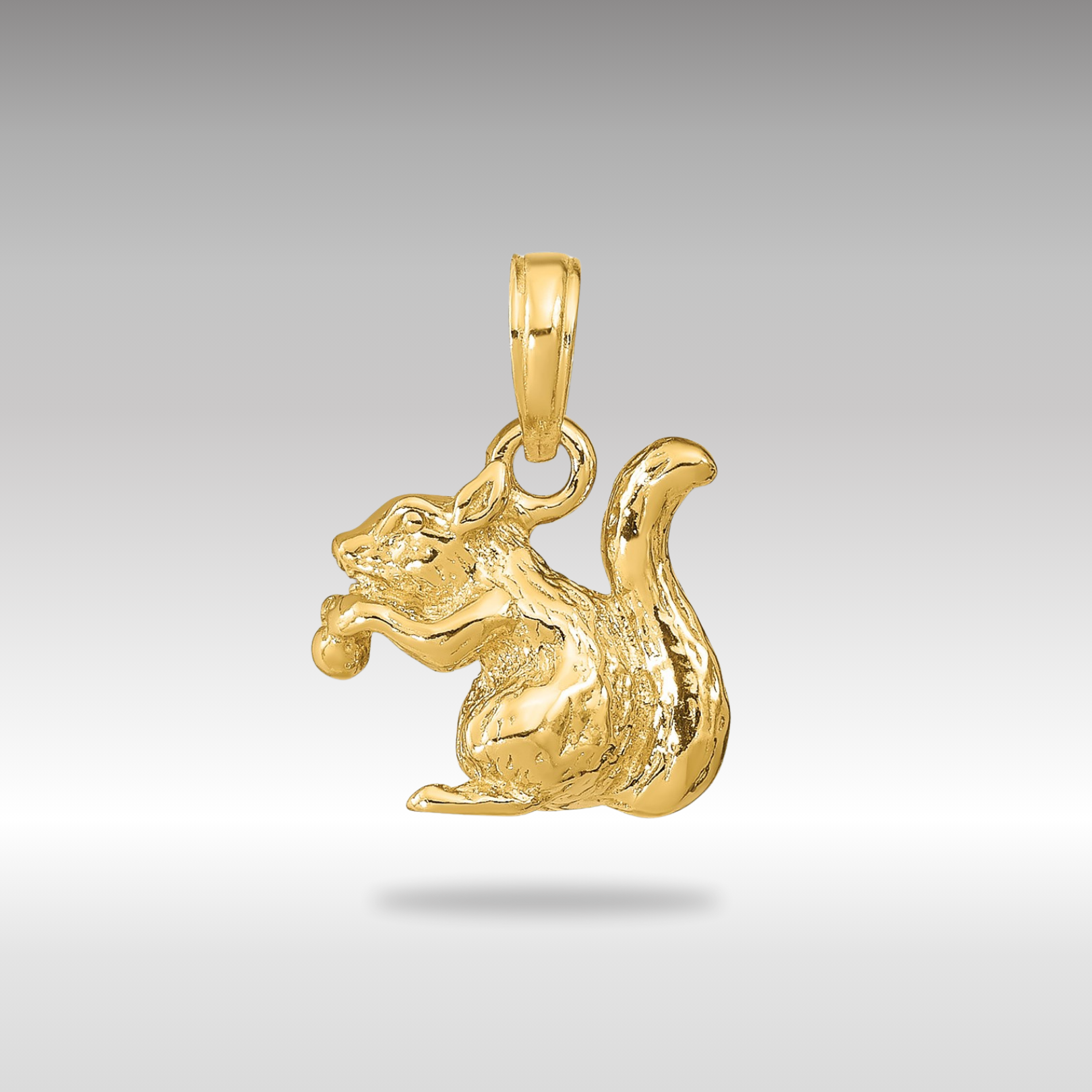 Gold Squirrel with Nut Pendant - Charlie & Co. Jewelry