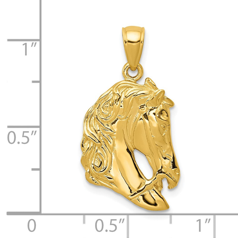 Charlie & Co Jewelry | 14k Solid Polished Open-backed Horse Head Pendant - Model C2419