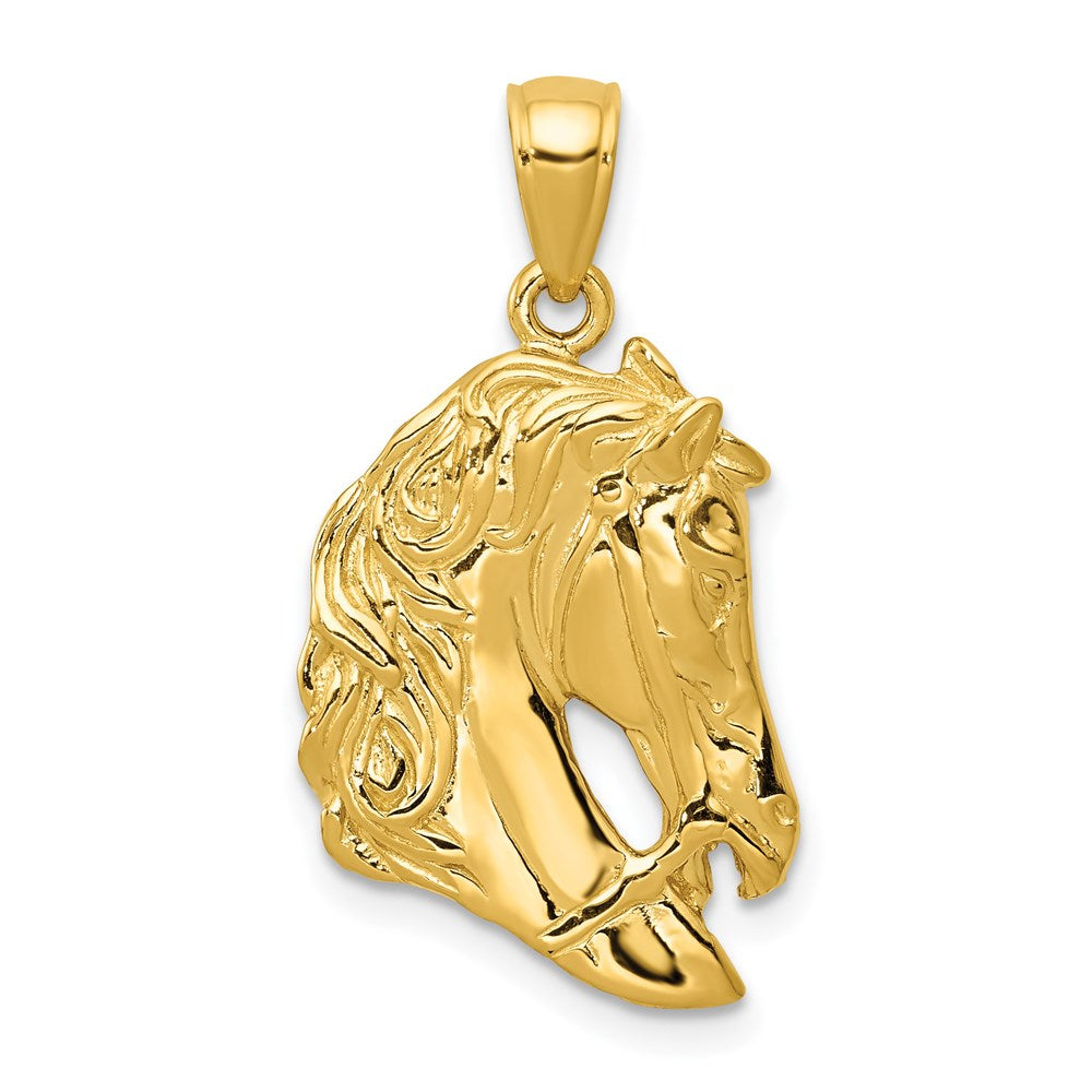 Charlie & Co Jewelry | 14k Solid Polished Open-backed Horse Head Pendant - Model C2419
