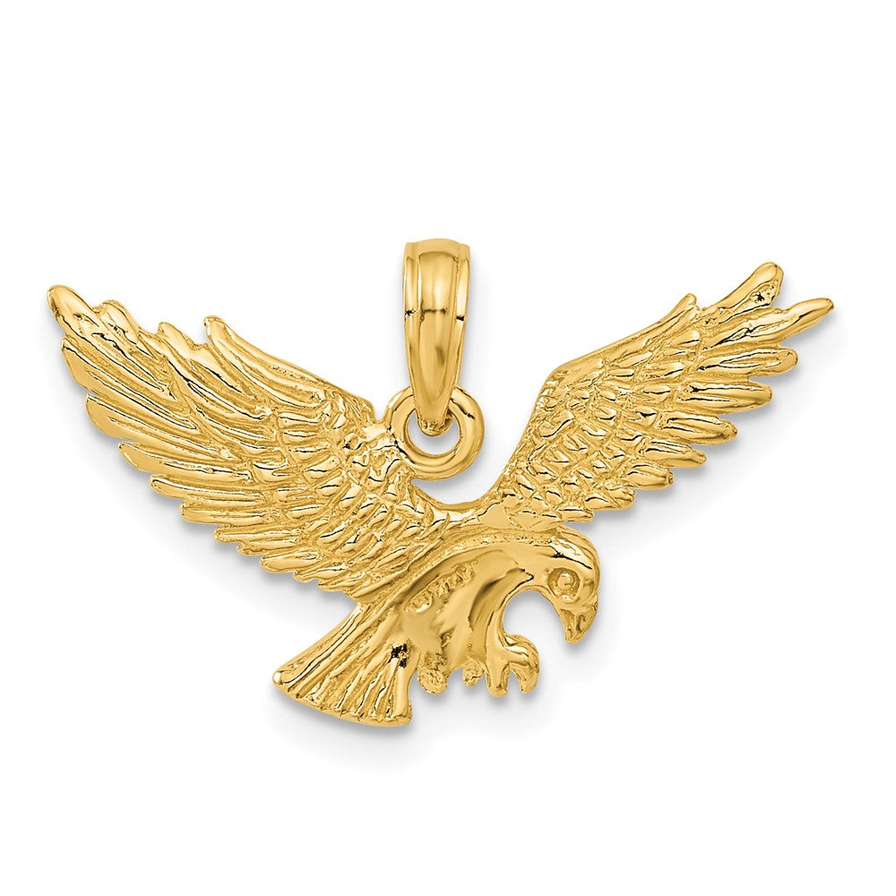 Gold Eagle Flying Pendant Necklace Model-C2440 - Charlie & Co. Jewelry