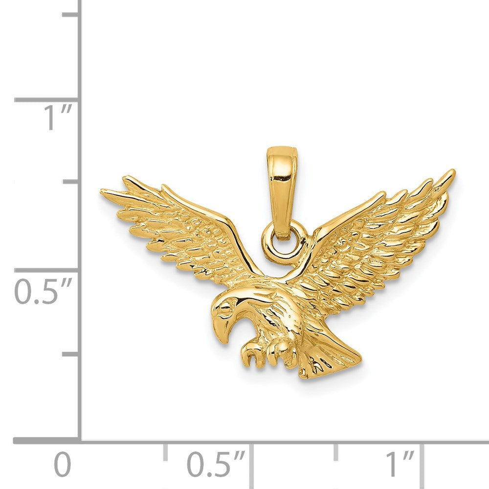 Gold Eagle Flying Pendant Necklace Model-C2440 - Charlie & Co. Jewelry