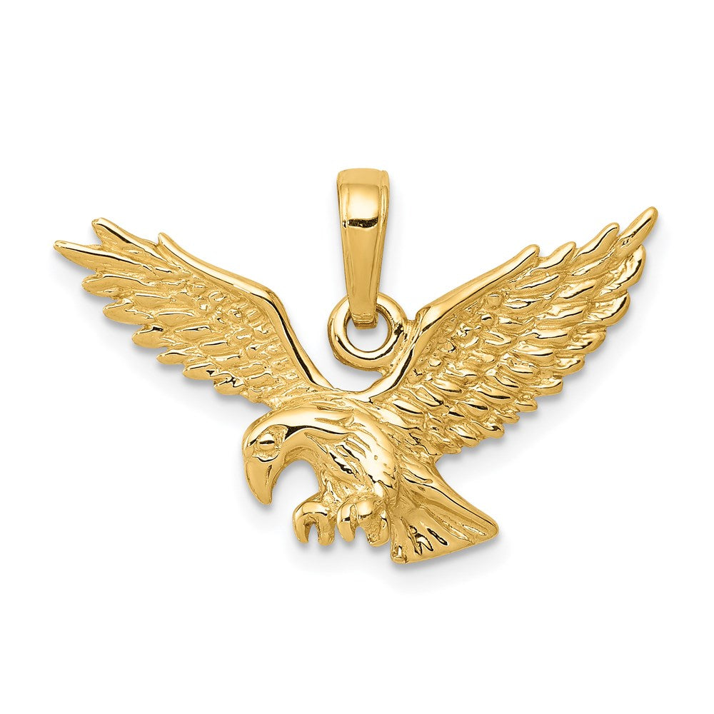 Gold Eagle Flying Pendant Necklace Model-C2440 - Charlie & Co. Jewelry