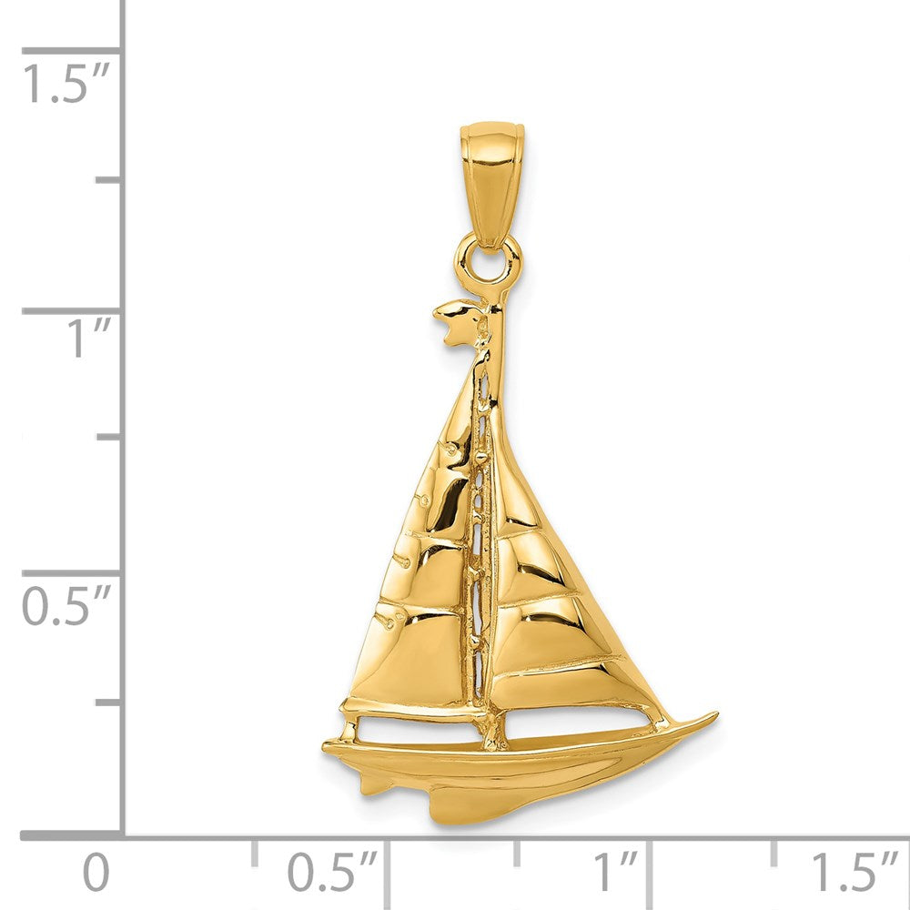 Charlie & Co Jewelry | 14k Polished Sailboat Pendant - Model C2471