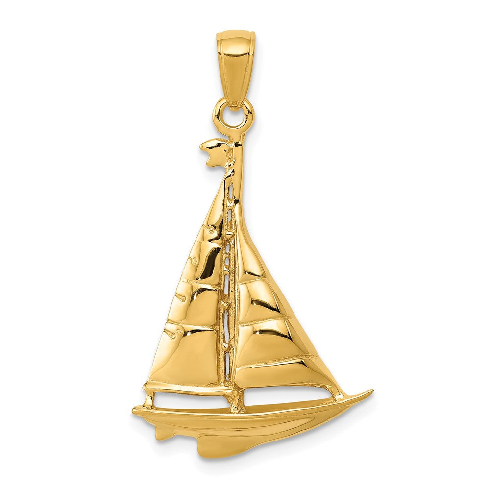 Charlie & Co Jewelry | 14k Polished Sailboat Pendant - Model C2471