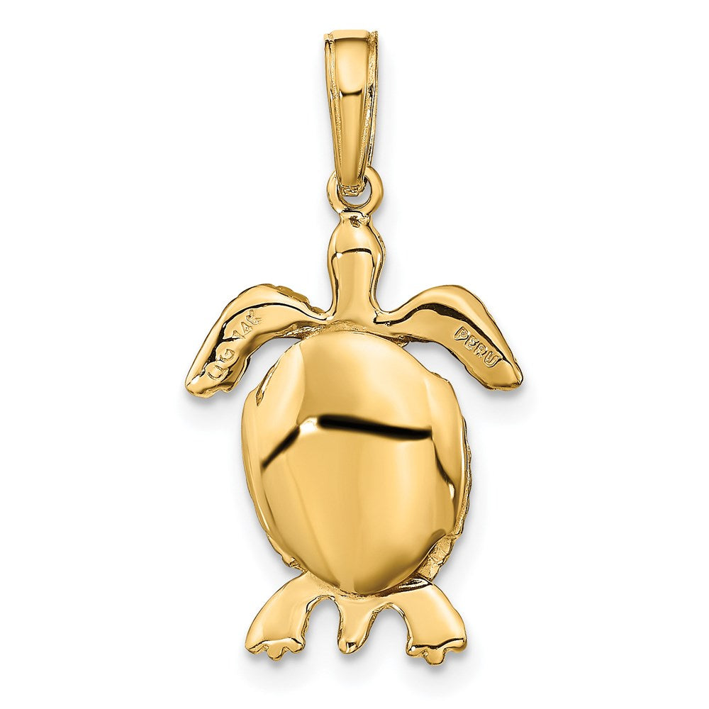 14K Gold Polished Turtle Charm - Charlie & Co. Jewelry