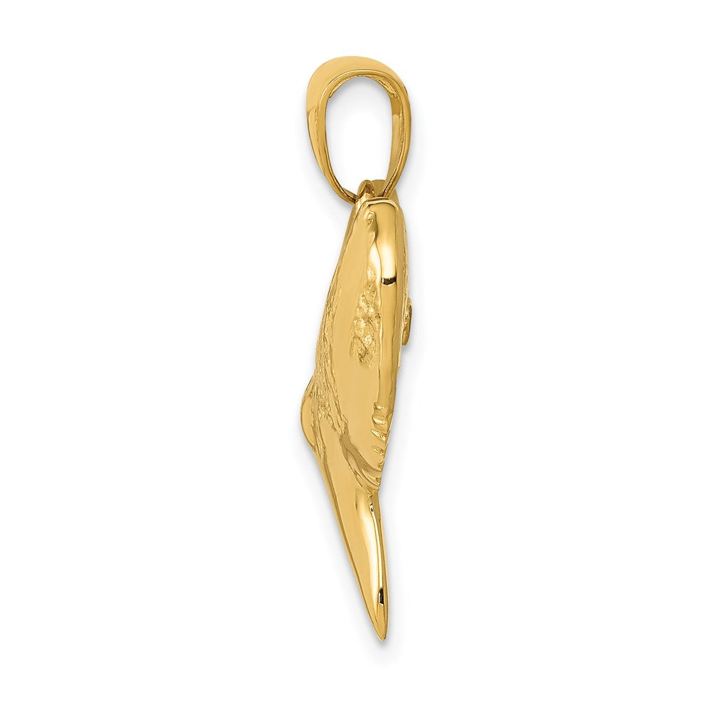 14K Gold Classic 3D Shark Tooth Pendant - Charlie & Co. Jewelry