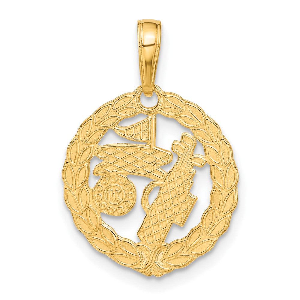 Charlie & Co Jewelry | 14k Solid Polished Golf Theme Pendant - Model C2622