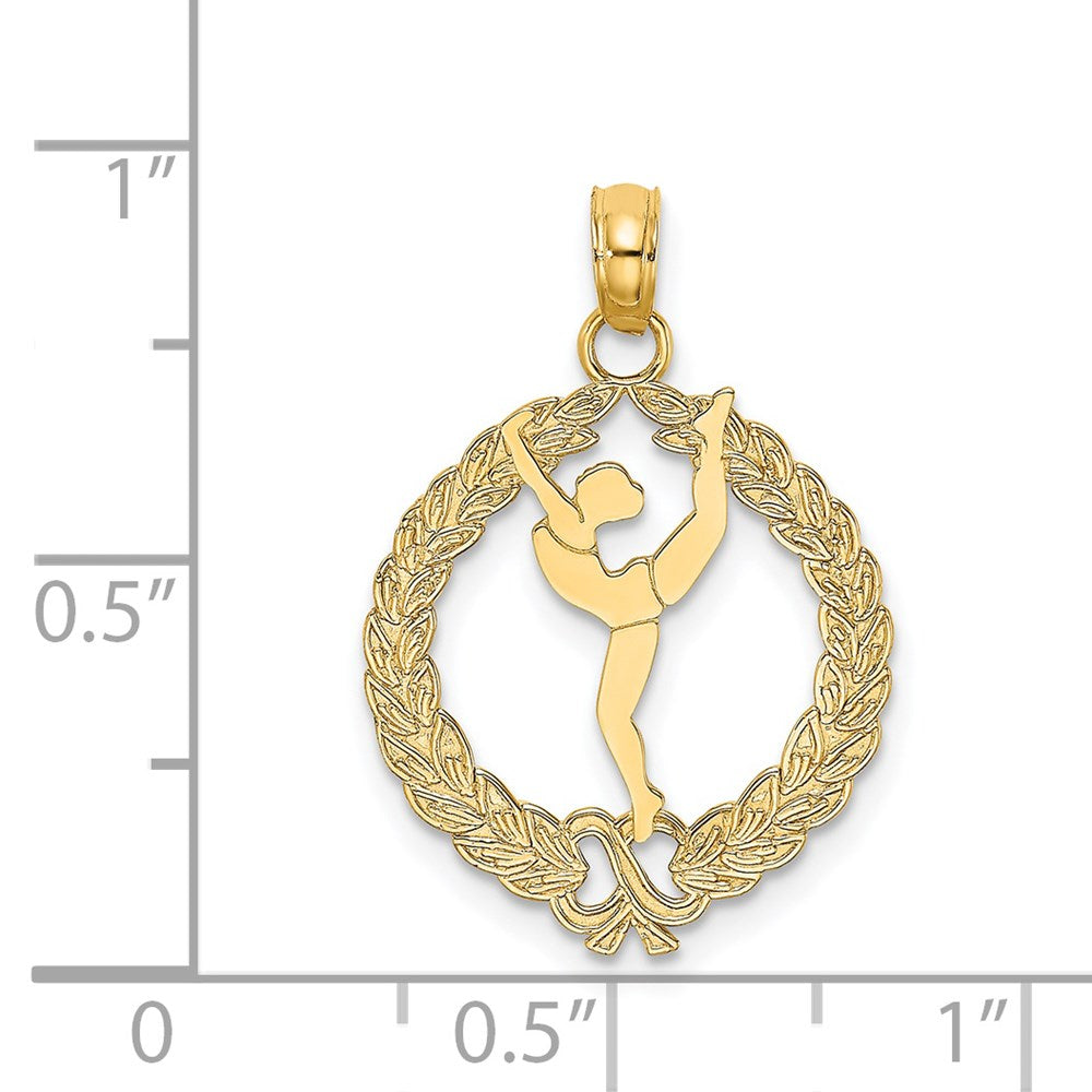 Charlie & Co Jewelry | 14k Solid Polished Framed Gymnast Charm - Model C2635