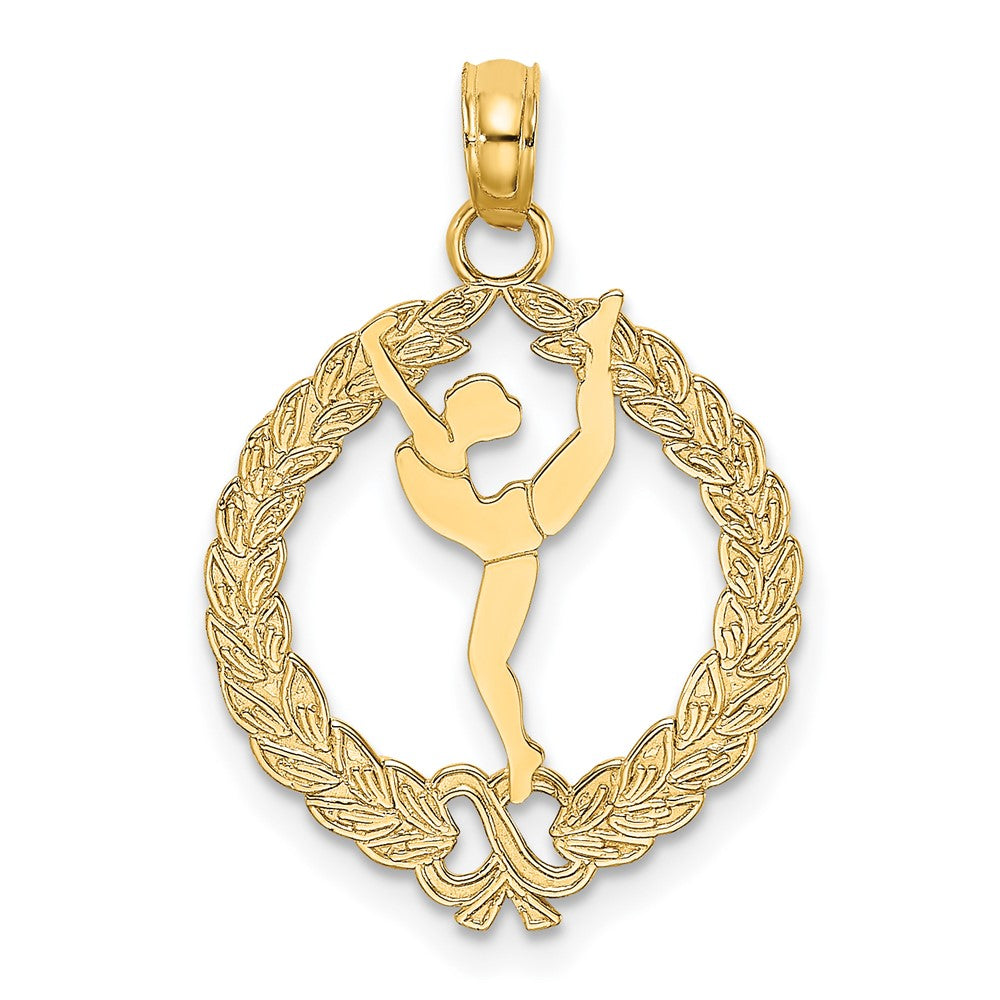 Charlie & Co Jewelry | 14k Solid Polished Framed Gymnast Charm - Model C2635