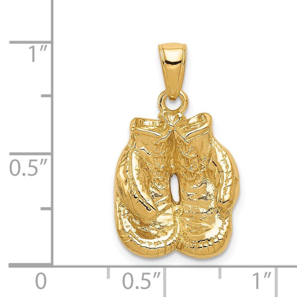 Charlie & Co Jewelry | 14k Solid Polished Open-backed Boxing Gloves Pendant - Model C2642