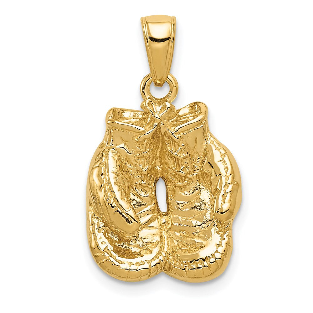 Charlie & Co Jewelry | 14k Solid Polished Open-backed Boxing Gloves Pendant - Model C2642