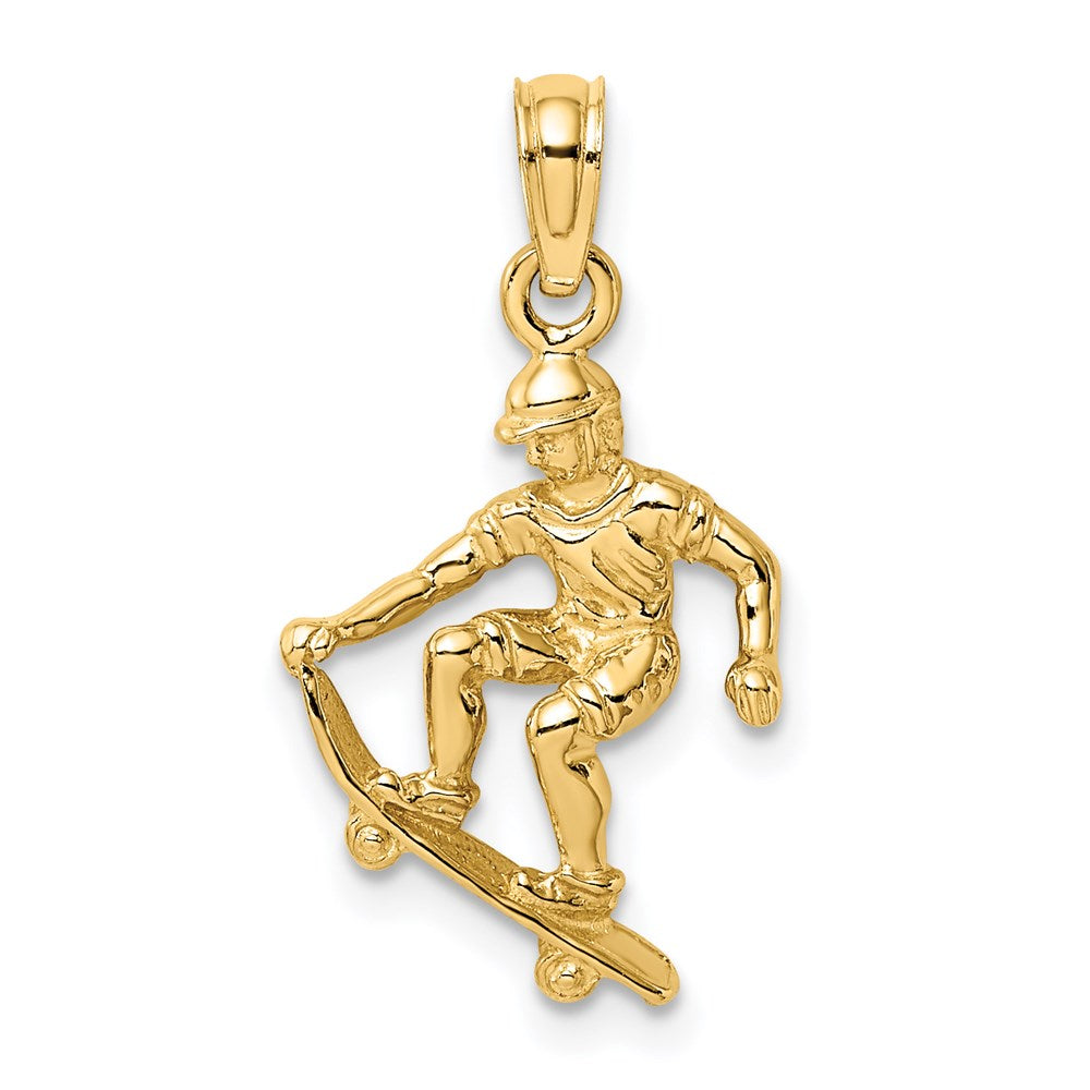 Charlie & Co Jewelry | 14k Solid Polished 3-d Skateboarder Charm - Model C2651