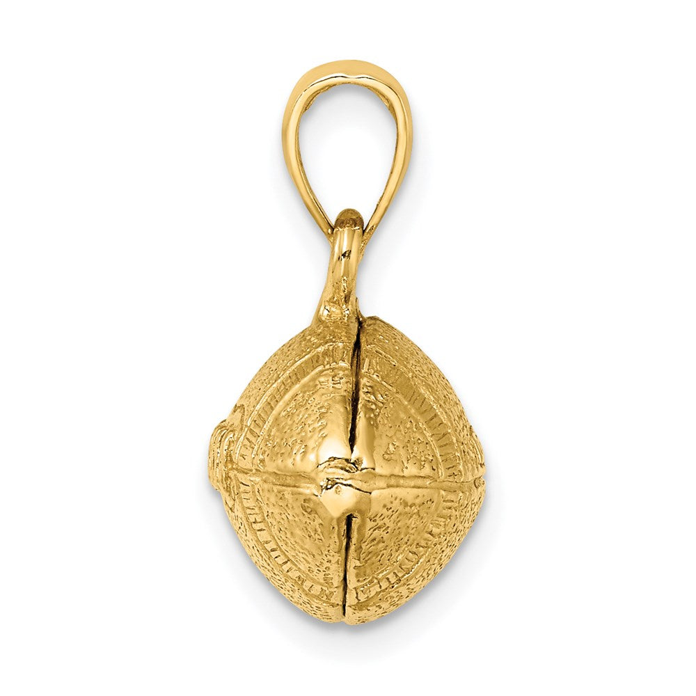 14K Gold Polished 3D Football Pendant - Charlie & Co. Jewelry