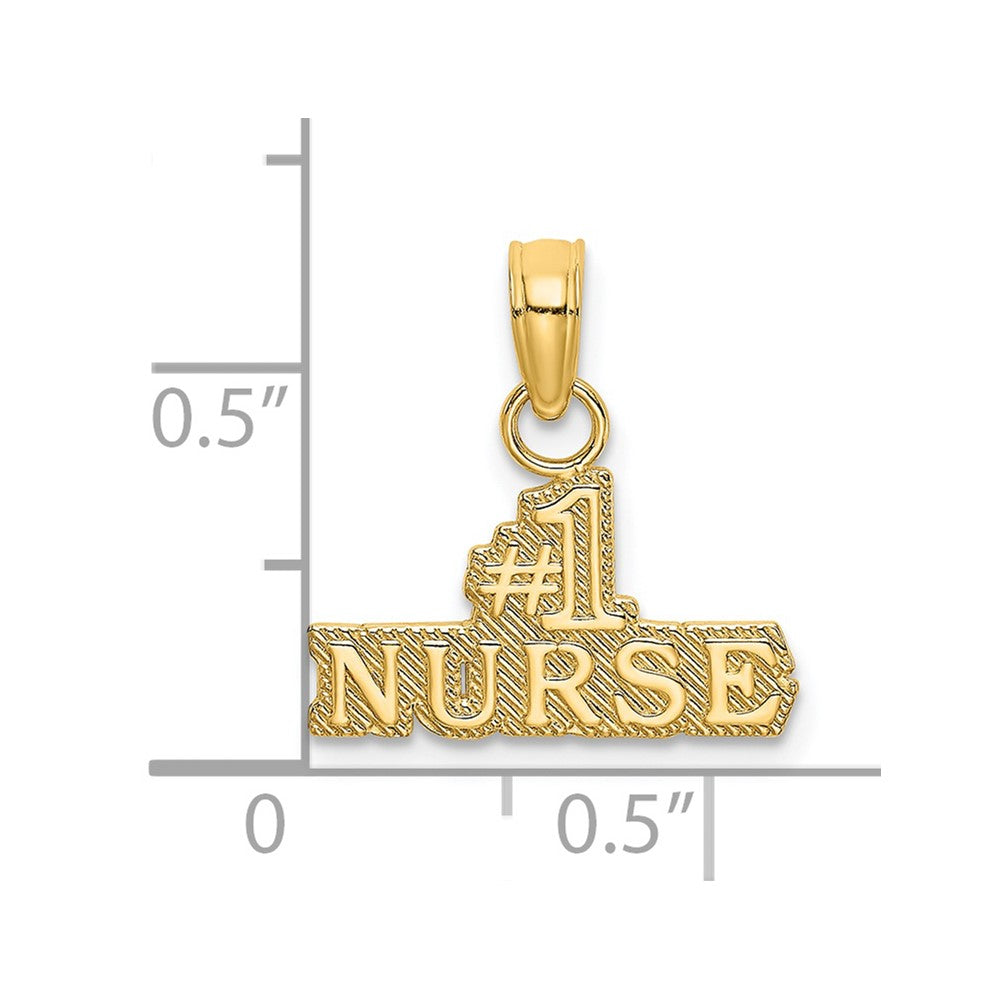 14K Gold '#1 Nurse' Charm Pendant - Charlie & Co. Jewelry