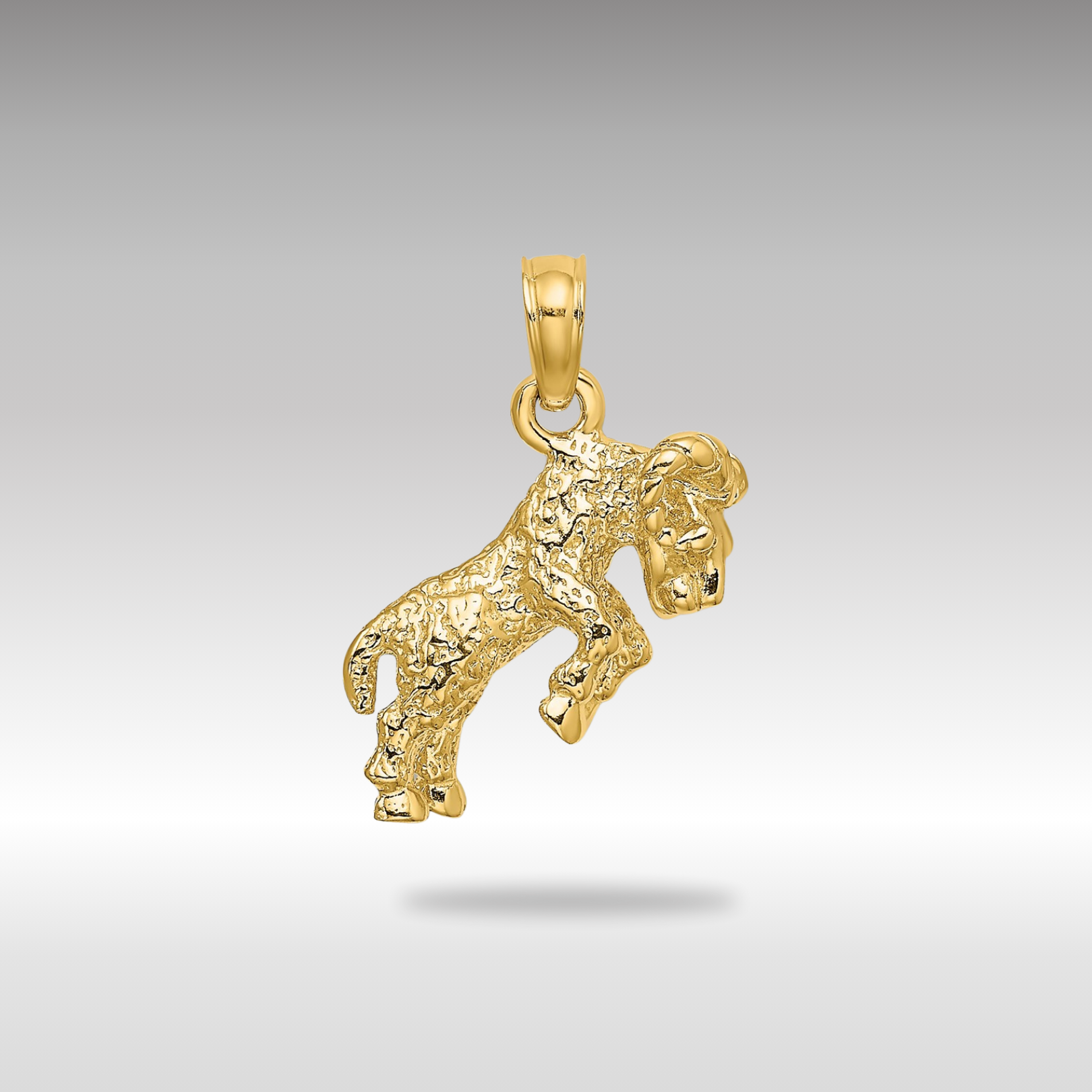 Gold 3-D Aries Ram Small Zodiac Charm Necklace Model-C3143