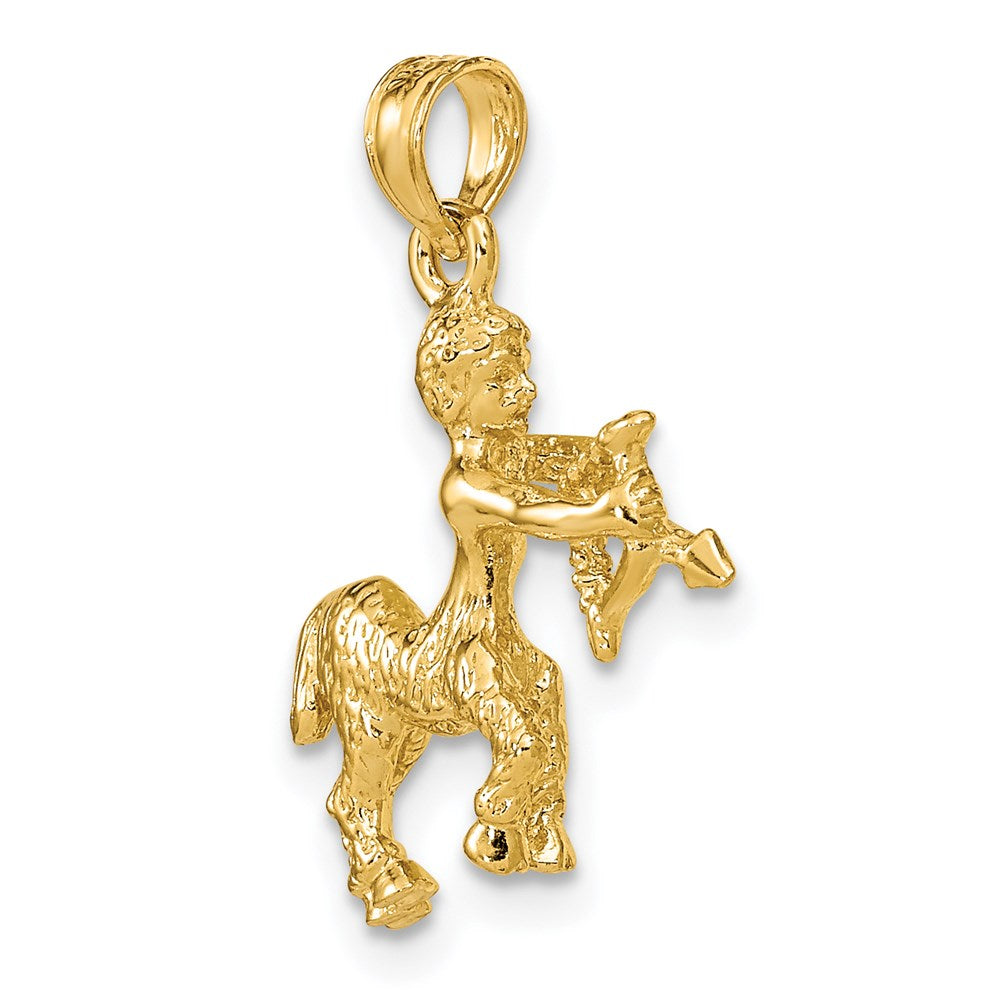 Gold 3-D Sagittarius Small Zodiac Charm Model-C3151 - Charlie & Co. Jewelry