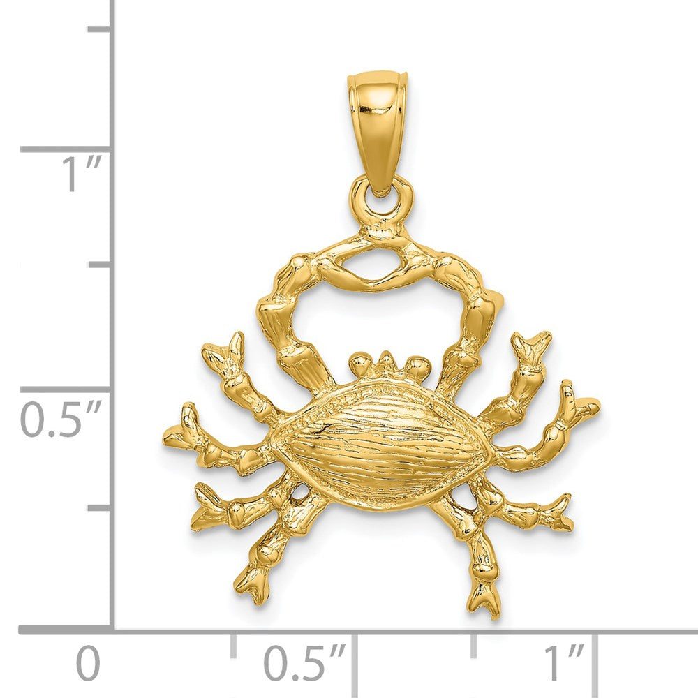 Gold Large Cancer Zodiac Charm Model-C3170 - Charlie & Co. Jewelry